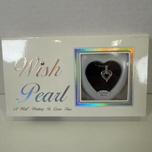 Wish Pearl Sterling Silver Double Heart  Necklace Kit- What Will You Find? GIFTS